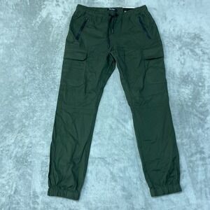 NWT Blu Rock Cargo Jogger Pants Men's 30 Olive Green Cotton Blend Stretch